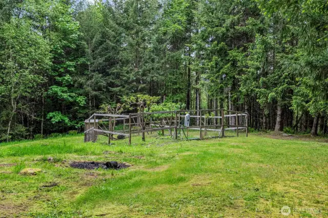 Fenced garden area
