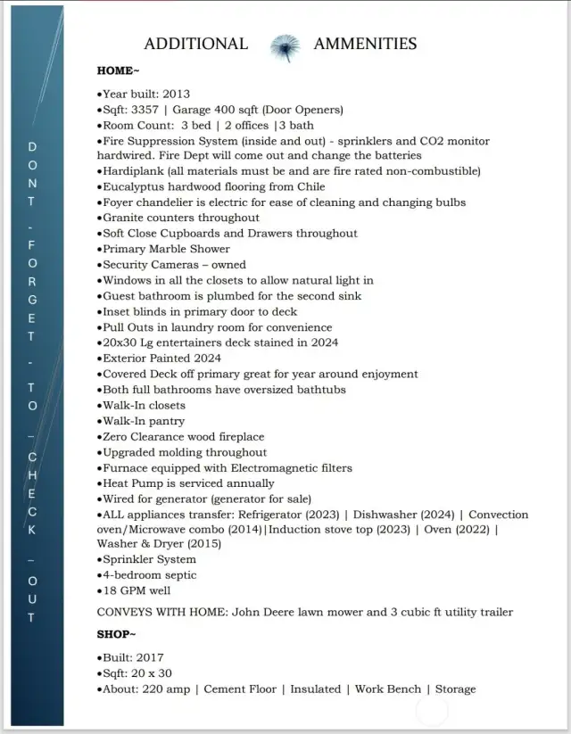 Additional amenities
