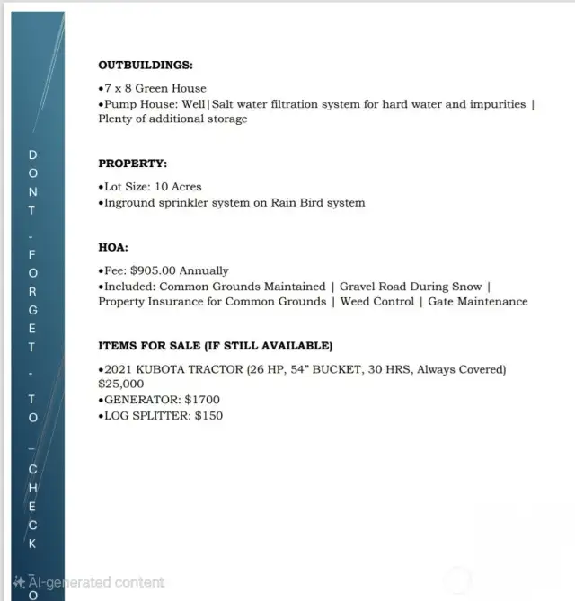 Additional ammenities continued