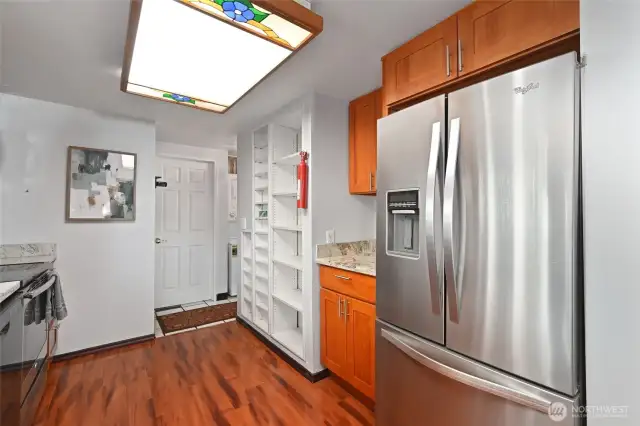 downstairs kitchen and fridge