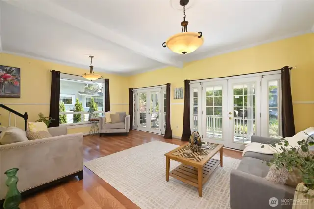 ...a cheery and light-filled, spacious living room
