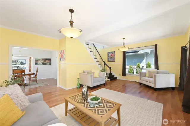 Great for entertaining, with the adjacent dining room and kitchen