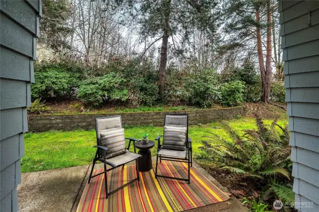 Patio area adjoins lawn