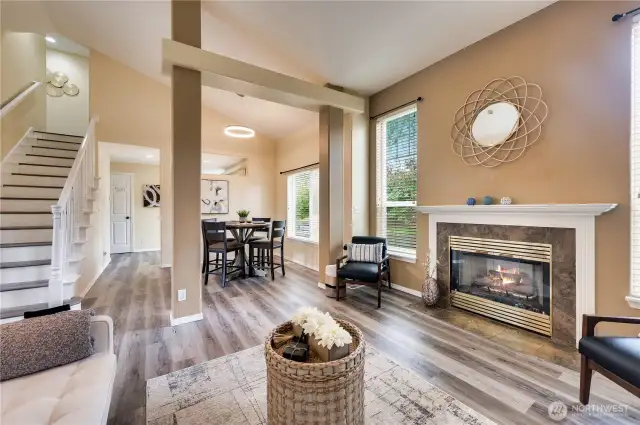 Living Room looking towards Dining Room and Kitchen