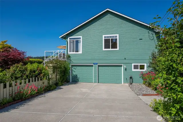 Spacious 2 car garage with separate workshop space!