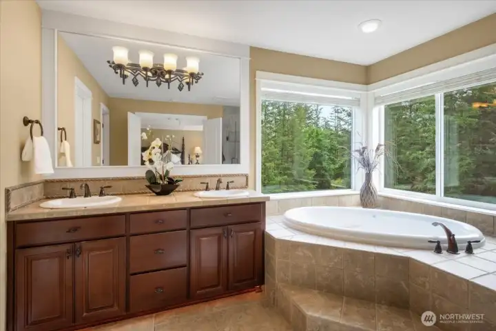 5 pce master spa with views to the giant yard