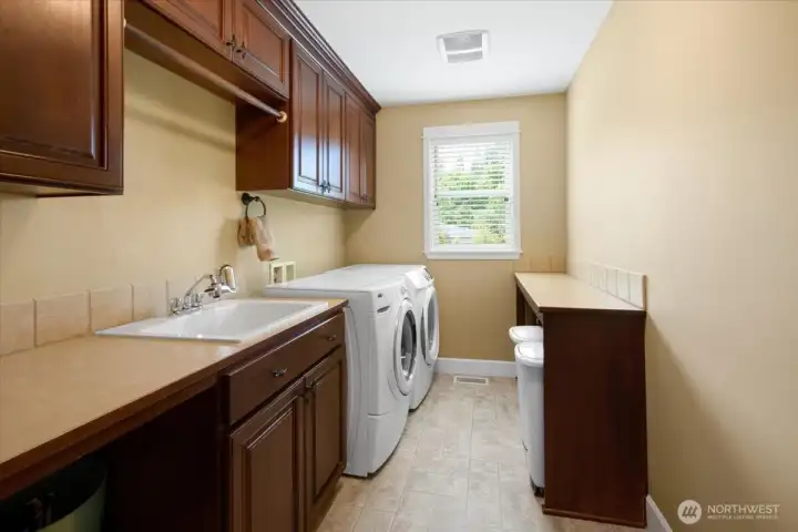 Laundry room with space to spread out & store "stuff"