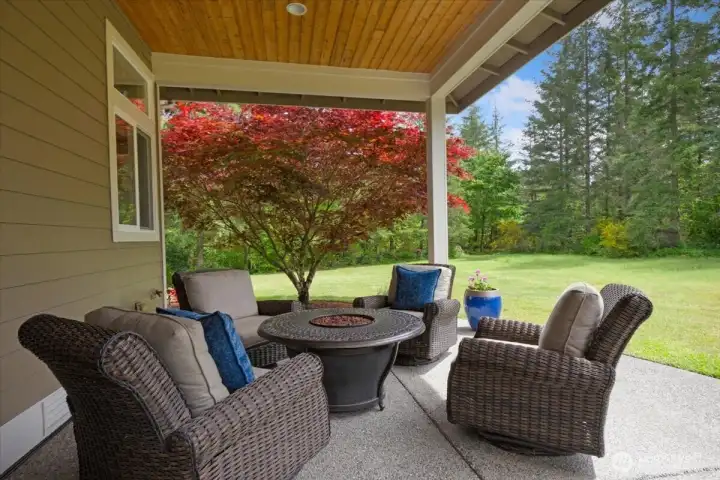 Covered patio to entertain, dine, relax