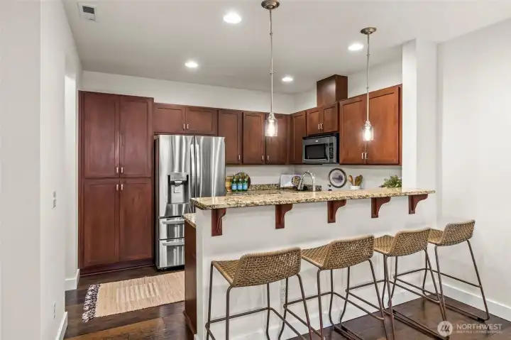 Raised bar makes this home great for entertaining.