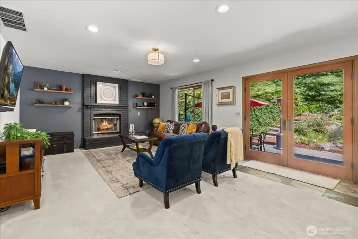 French Doors leading out to the serene backyard.