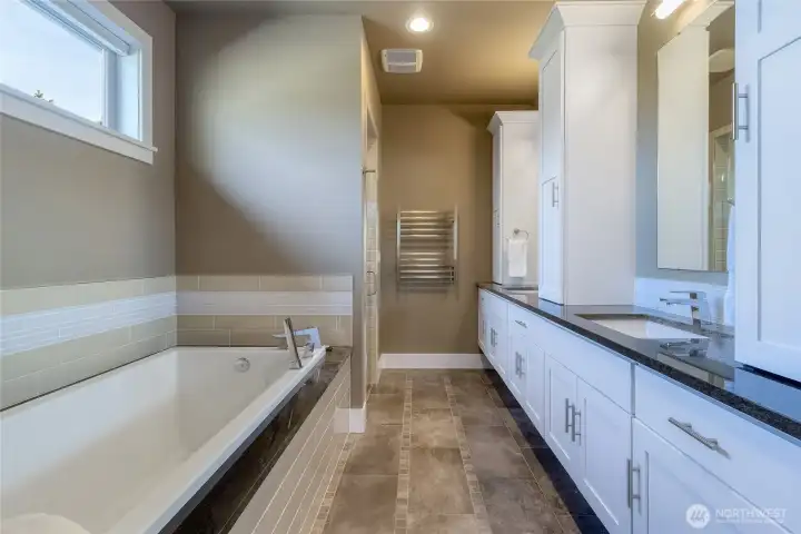 Primary Bathroom with curbless shower