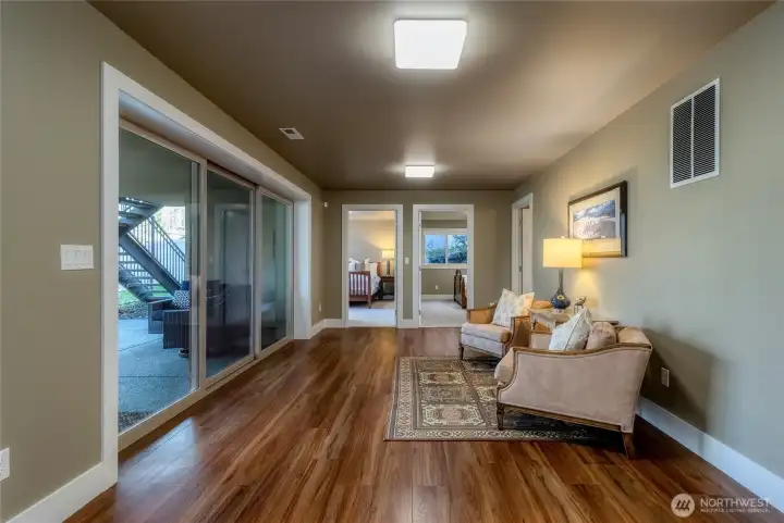 Lower level flex space