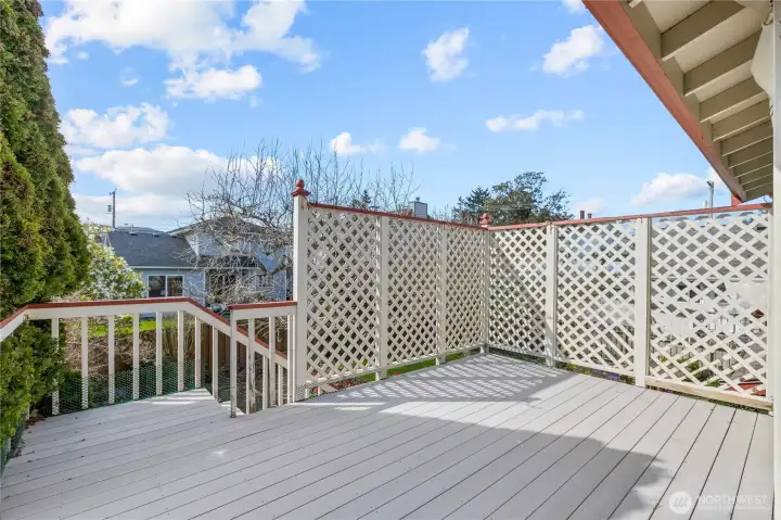 The private deck is the perfect perch from which to unwind in the evening.