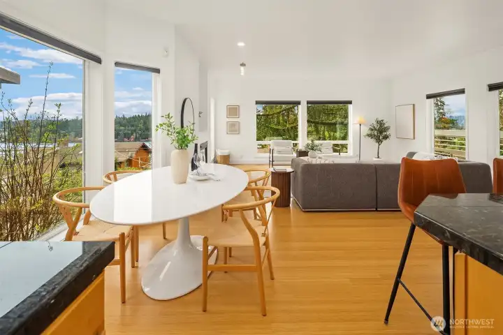 Kitchen table with views.