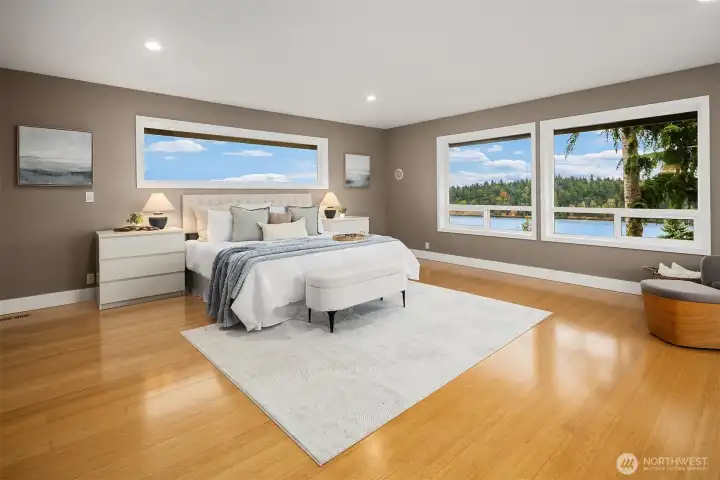 Primary bedroom with great views