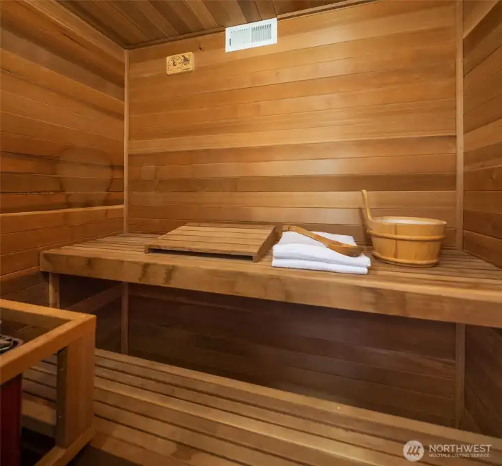 Sauna in basement.