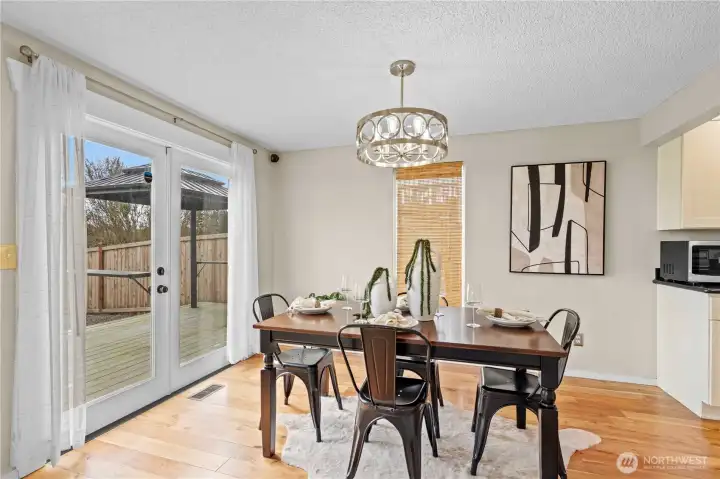 dining room off of the living room and kitchen