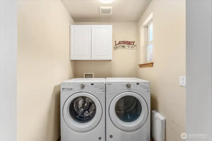 Laundry Room is on the main floor near primary bedroom