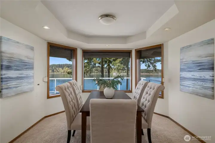 Enjoy meals surrounded by natural light and calming waterfront scenery.