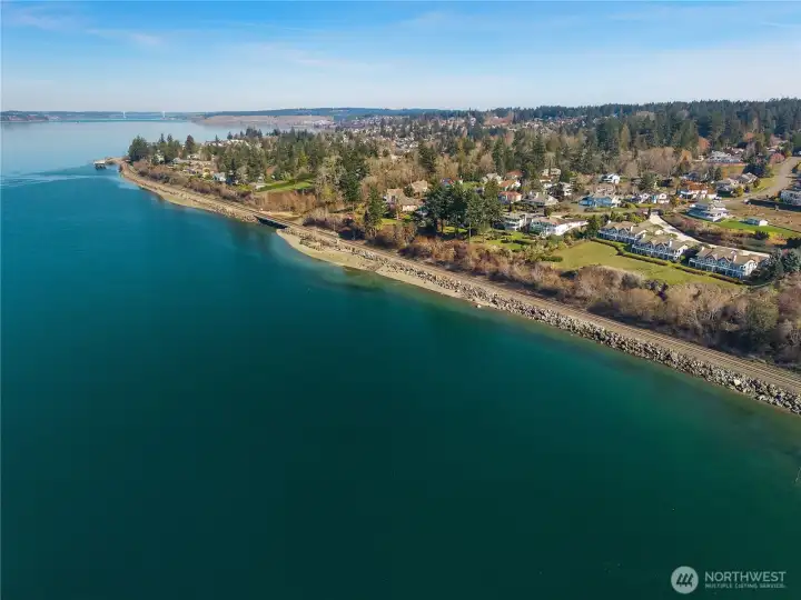 Sweeping water views follow the shoreline for miles in both directions.