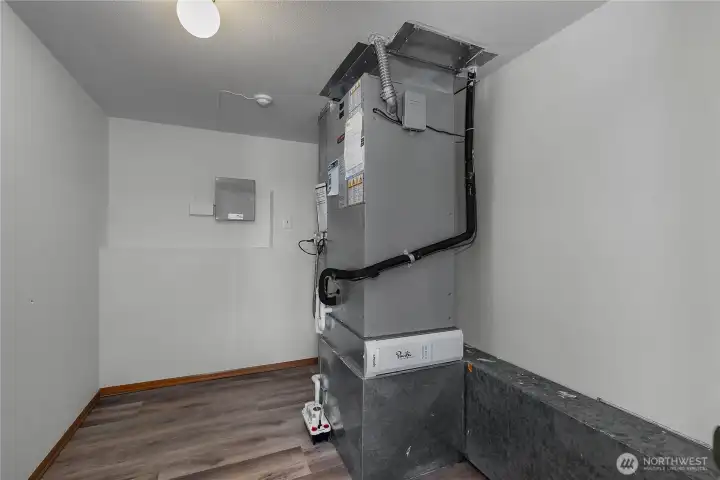 Basement - Dedicated utility room offers additional storage and household functionality.