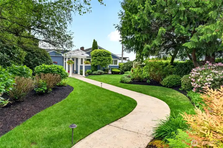 through the manicured grounds.....
