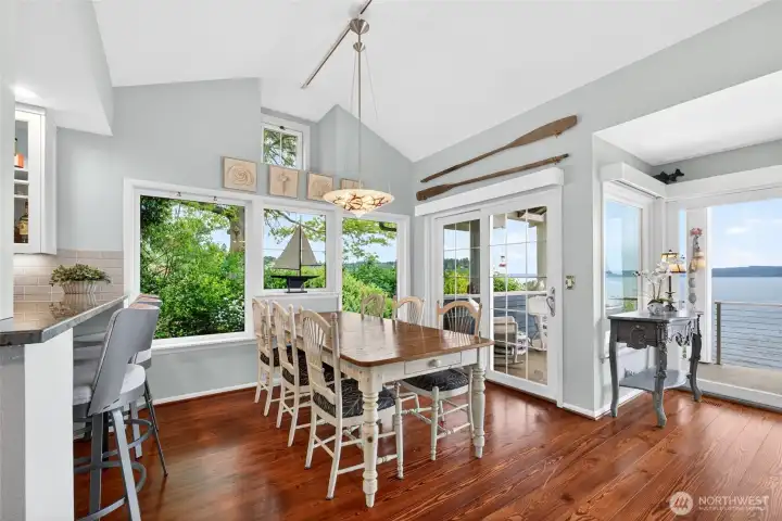 Step through the dining room doors.....