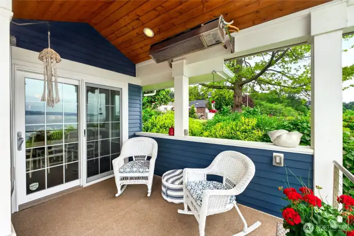 and relax under the covered deck.....