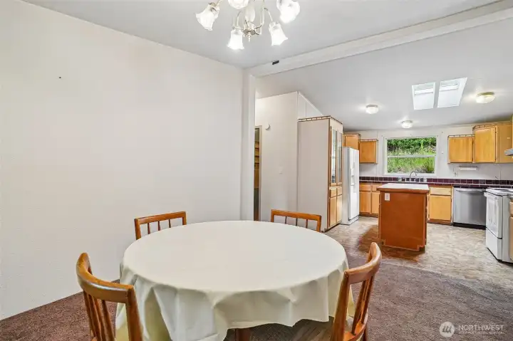Dining room open to kitchen
