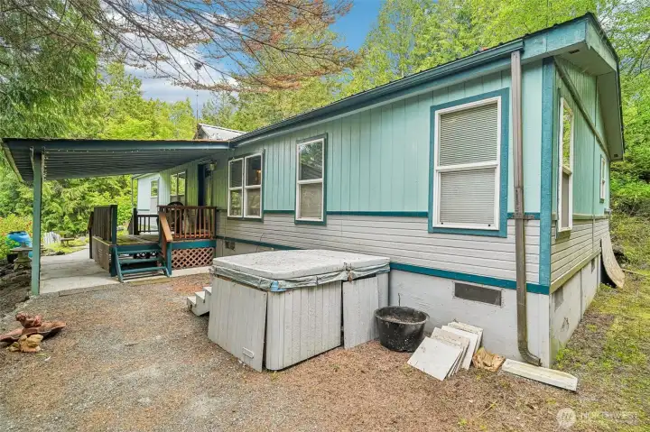 View of home near the shed