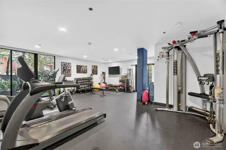 Convenient Fitness room with sauna. Convenient Fitness room with sauna.