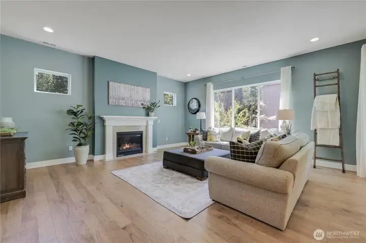 Main Floor Living Space with Fireplace.