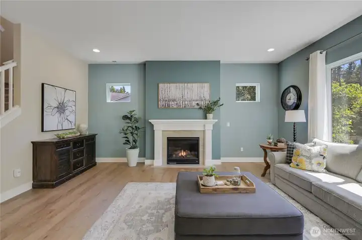 Main Floor Living Space with Fireplace.