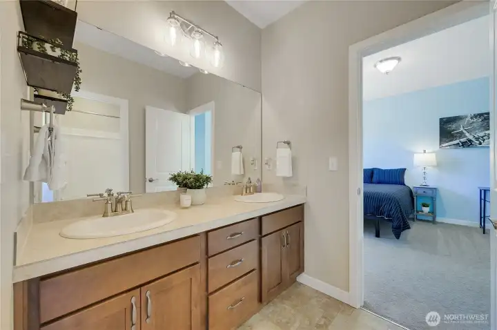 Full Bathroom for 4th and 5th Bedroom with Tub and Shower.