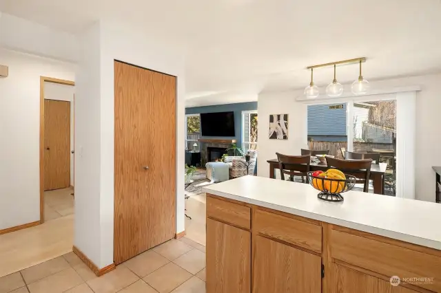 View From Kitchen Shows Pantry Storage