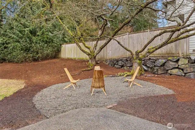 Imagine this backyard spot as the perfect place to make s'mores or catch up with friends