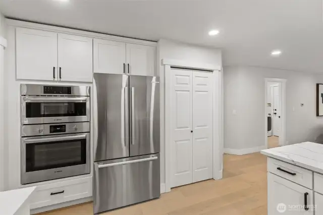 This kitchen has it all - a 2nd oven, built in microwave and a pantry too!