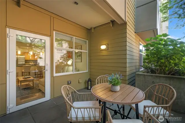 Spacious 115 sq ft patio- perfect for entertaining, dining al fresco, or as a tranquil retreat.