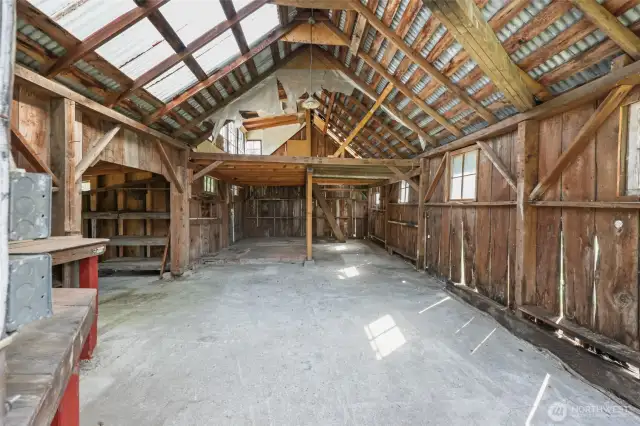 Interior of barn