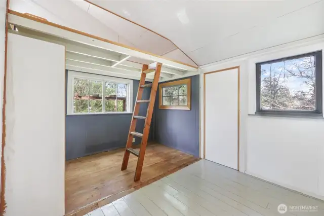 This room has had many creative changes~ one renter turned it into a loft for sleeping