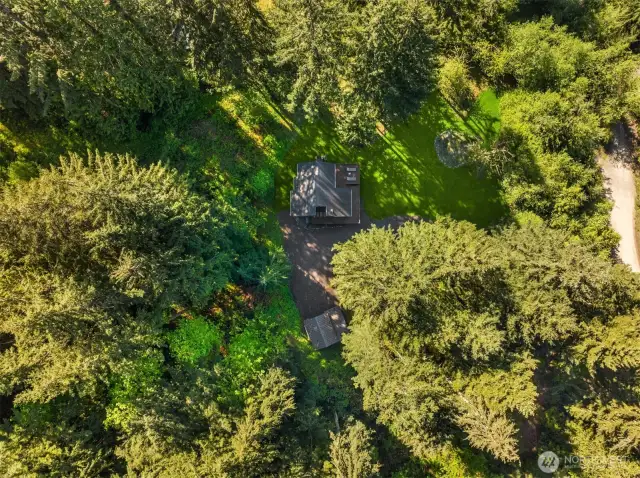 Aerial view. Home on nearly 5 acres.
