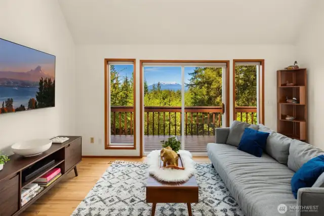 View of Mt. Pilchuck from living room.