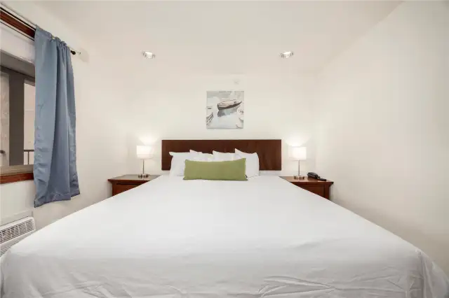 Bedroom with King with vanity sink, it is useful when unit is full occupied sleeps 6