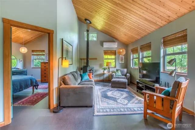 The primary bedroom is conveniently located on the main level.