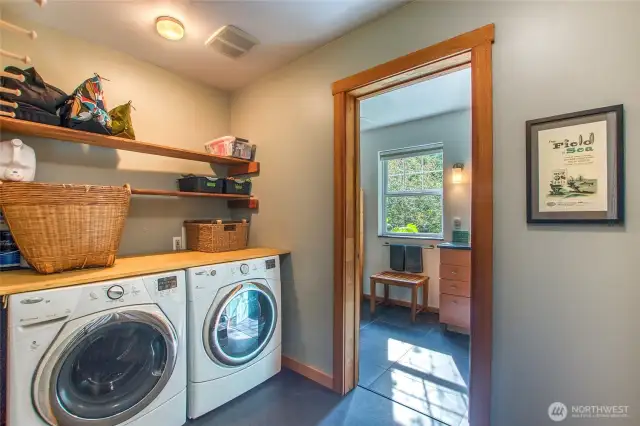 Full sized laundry appliances are conveniently located on the main level.