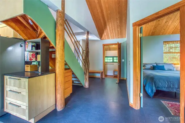There is additional storage under the stairwell maximizing the space.