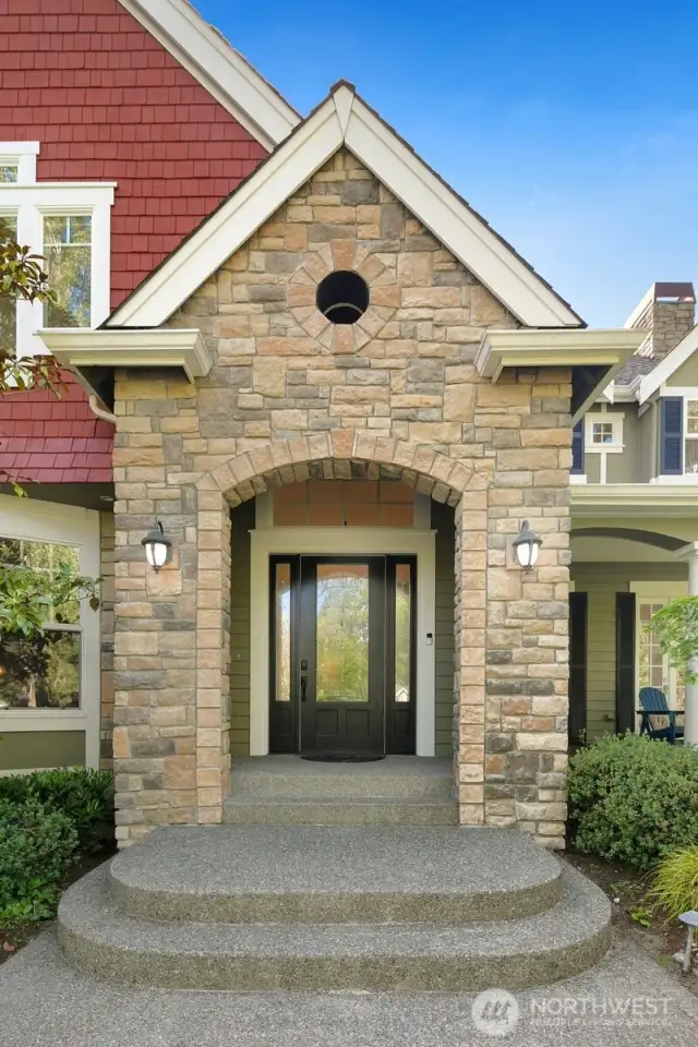 Grand Stone accents enhance the stunning craftmanship of this home.