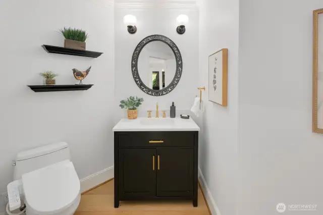 Main level powder room with bidet