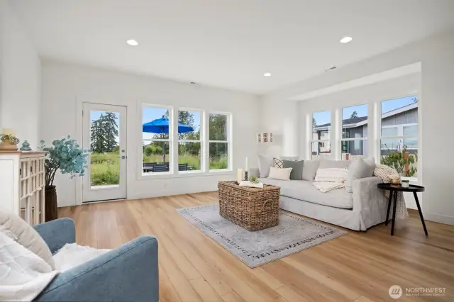 There are a lot of windows letting in an abundance of natural light into the home and particularly the living room.