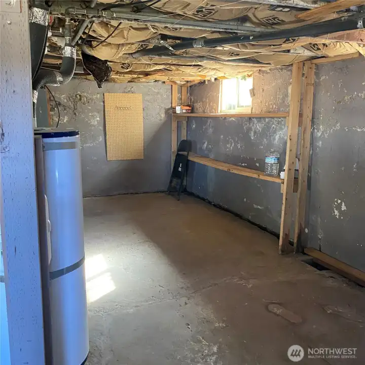 Basement with hook ups for washer and dryer